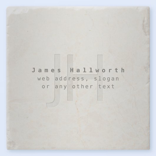 Moderne bewerkbare naam & slogan | Grijs verloop Stenen Onderzetter