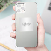 Moderne bewerkbare naam & slogan | Grijs verloop Sticker (Telefoon)