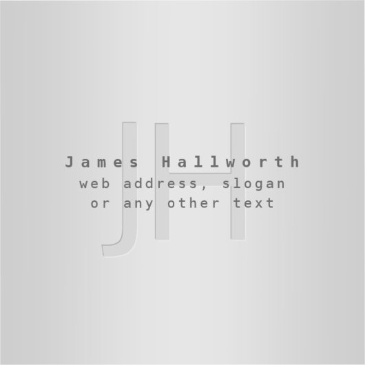 Moderne bewerkbare naam & slogan | Grijs verloop Sticker (Voorkant)