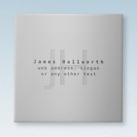 Moderne bewerkbare naam & slogan | Grijs verloop Tegeltje