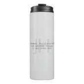 Moderne bewerkbare naam & slogan | Grijs verloop Thermosbeker (Voorkant)