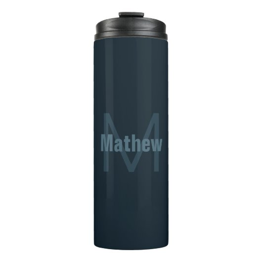 Moderne bewerkbare naam thermosbeker (Voorkant)