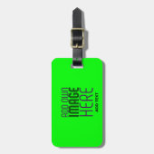 MODERNE BEWERKBARE NEON GROENE AFBEELDING TEKST SJ BAGAGELABEL (Voorkant verticaal)