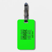 MODERNE BEWERKBARE NEON GROENE AFBEELDING TEKST SJ BAGAGELABEL (Achterkant verticaal)