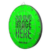 MODERNE BEWERKBARE NEON GROENE AFBEELDING TEKST SJ DARTBORD (Voorkant Rechts)