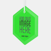MODERNE BEWERKBARE NEON GROENE AFBEELDING TEKST SJ GLAS ORNAMENT (Voorkant links)