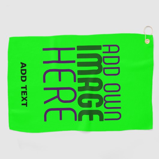 MODERNE BEWERKBARE NEON GROENE AFBEELDING TEKST SJ GOLFHANDDOEK (Horizontaal)