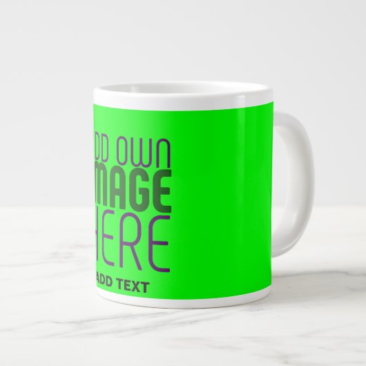 MODERNE BEWERKBARE NEON GROENE AFBEELDING TEKST SJ GROTE KOFFIEKOP (Voorkant rechts)