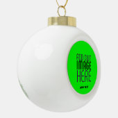 MODERNE BEWERKBARE NEON GROENE AFBEELDING TEKST SJ KERAMISCHE BAL ORNAMENT (Links)
