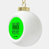 MODERNE BEWERKBARE NEON GROENE AFBEELDING TEKST SJ KERAMISCHE BAL ORNAMENT (Rechts)