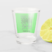 MODERNE BEWERKBARE NEON GROENE AFBEELDING TEKST SJ SHOT GLAS (Achterkant)