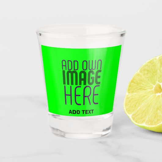 MODERNE BEWERKBARE NEON GROENE AFBEELDING TEKST SJ SHOT GLAS (Voorkant)