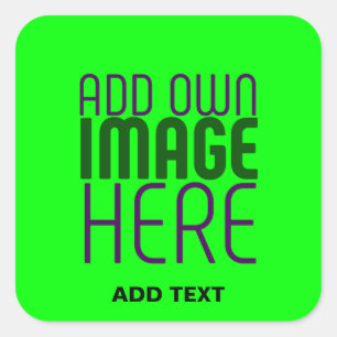 MODERNE BEWERKBARE NEON GROENE AFBEELDING TEKST SJ VIERKANTE STICKER