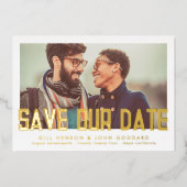 Moderne, bewerkbare, oude foto opslaan van de datu folie uitnodiging (Voorkant)