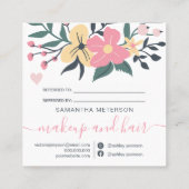 Moderne, bewerkbare pastel floral hart deelt de li aanbevelingskaartje (Achterkant)