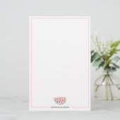 Moderne bewerkbare pastel watermeloen monogram naa briefpapier (Staand voorkant)