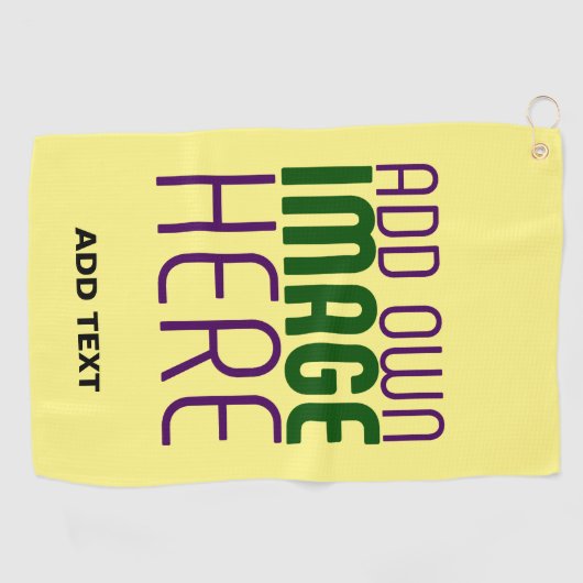 MODERNE BEWERKBARE PASTELGELE AFBEELDING TEKST SJA GOLFHANDDOEK (Horizontaal)