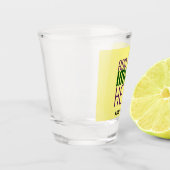 MODERNE BEWERKBARE PASTELGELE AFBEELDING TEKST SJA SHOT GLAS (Links)