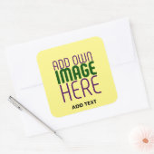 MODERNE BEWERKBARE PASTELGELE AFBEELDING TEKST SJA VIERKANTE STICKER (Envelop)