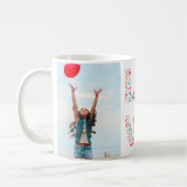 Moderne bewerkbare pastelroofliefde 2 fotoraster koffiemok (Links)