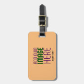 MODERNE BEWERKBARE PEACH ORANJE AFBEELDING TEKST S BAGAGELABEL (Voorkant verticaal)