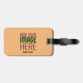 MODERNE BEWERKBARE PEACH ORANJE AFBEELDING TEKST S BAGAGELABEL (Achterkant horizontaal)
