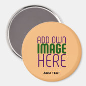 MODERNE BEWERKBARE PEACH ORANJE AFBEELDING TEKST S MAGNEET (Voorkant / Achterkant)