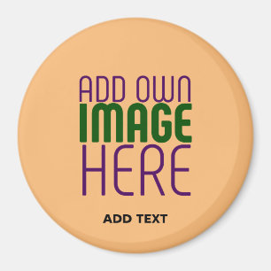 MODERNE BEWERKBARE PEACH ORANJE AFBEELDING TEKST S MAGNEET