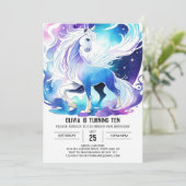 Moderne bewerkbare Pony Verjaardag Kaart (Staand voorkant)