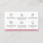 Moderne bewerkbare roze roze roze zout zonder vers visitekaartje (Achterkant)