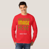 MODERNE BEWERKBARE SCHATTIGEE DEEP RED AFBEELDING  T-SHIRT (Voorkant volledig)