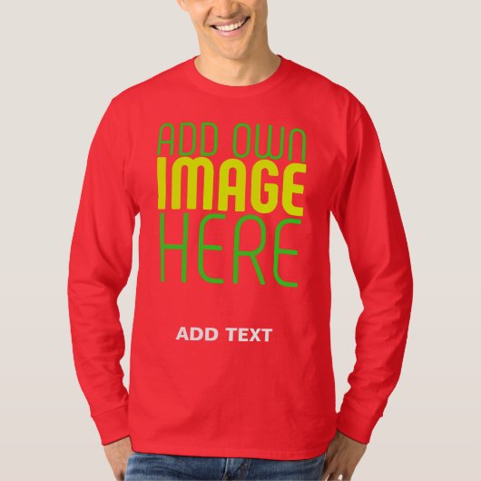 MODERNE BEWERKBARE SCHATTIGEE DEEP RED AFBEELDING  T-SHIRT (Voorkant)