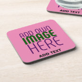 MODERNE BEWERKBARE SCHATTIGEE HOT ROZE AFBEELDING  BIER ONDERZETTER (Linkerzijde)