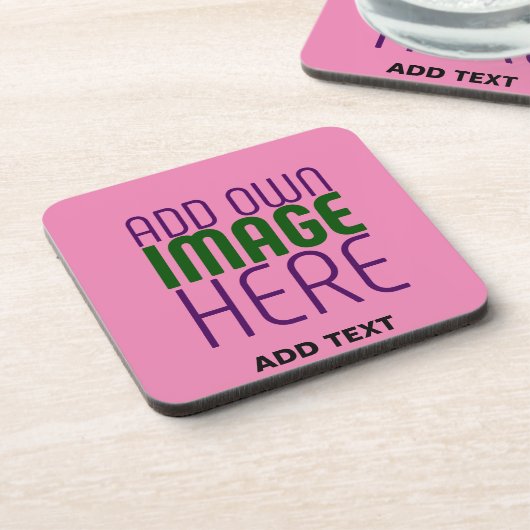 MODERNE BEWERKBARE SCHATTIGEE HOT ROZE AFBEELDING  BIER ONDERZETTER (Linkerzijde)