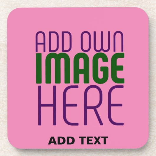 MODERNE BEWERKBARE SCHATTIGEE HOT ROZE AFBEELDING  BIER ONDERZETTER (Voorkant)