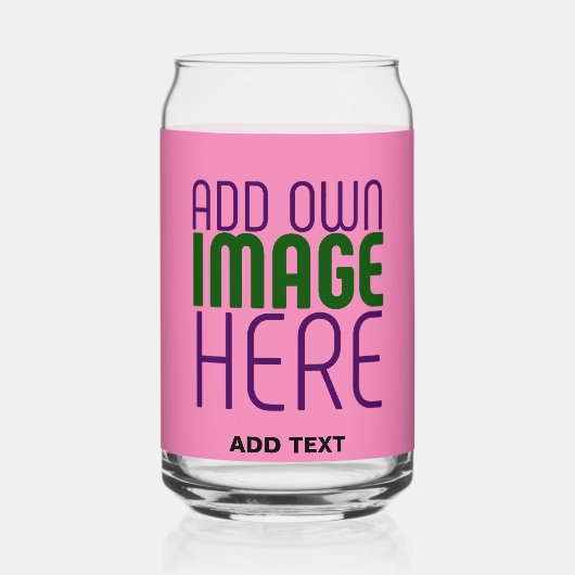 MODERNE BEWERKBARE SCHATTIGEE HOT ROZE AFBEELDING BLIKVORM GLAS (Voorkant)