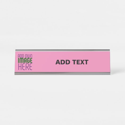 MODERNE BEWERKBARE SCHATTIGEE HOT ROZE AFBEELDING  BUREAU NAAMBORDJE (Voorkant)