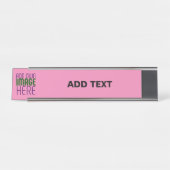 MODERNE BEWERKBARE SCHATTIGEE HOT ROZE AFBEELDING  BUREAU NAAMBORDJE (Voorkant)