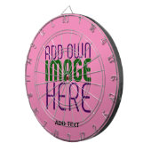 MODERNE BEWERKBARE SCHATTIGEE HOT ROZE AFBEELDING DARTBORD (Voorkant Rechts)