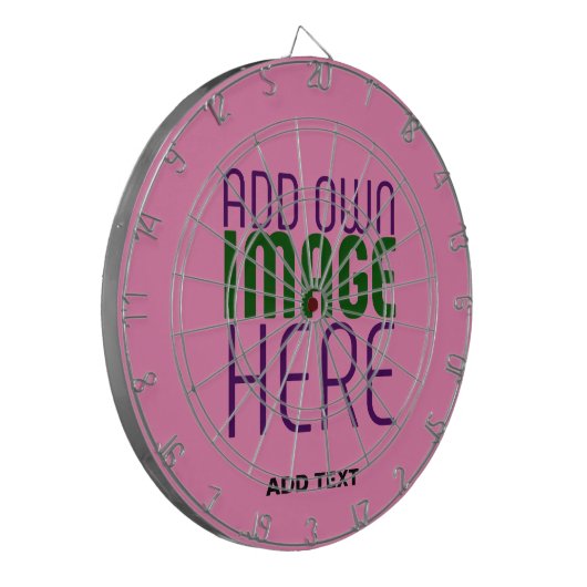 MODERNE BEWERKBARE SCHATTIGEE HOT ROZE AFBEELDING DARTBORD (Voorkant Links)