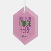 MODERNE BEWERKBARE SCHATTIGEE HOT ROZE AFBEELDING  GLAS ORNAMENT (Voorkant links)