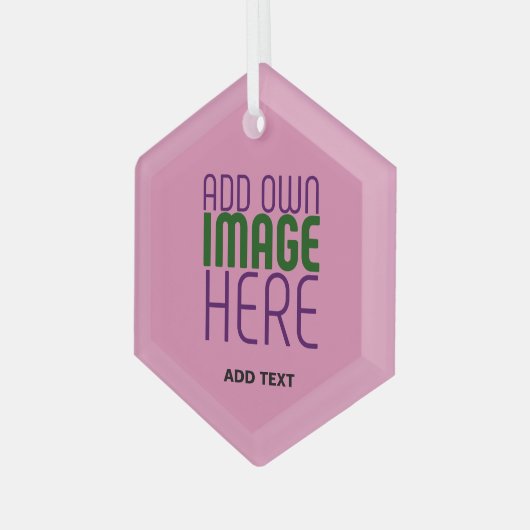 MODERNE BEWERKBARE SCHATTIGEE HOT ROZE AFBEELDING  GLAS ORNAMENT (Voorkant links)