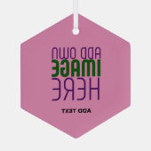 MODERNE BEWERKBARE SCHATTIGEE HOT ROZE AFBEELDING  GLAS ORNAMENT (Achterkant)