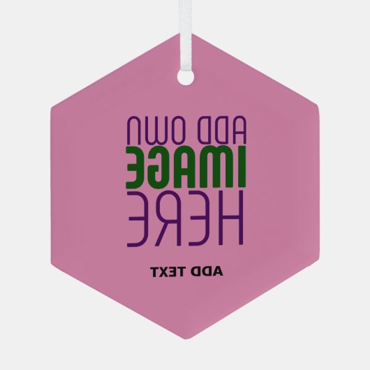 MODERNE BEWERKBARE SCHATTIGEE HOT ROZE AFBEELDING  GLAS ORNAMENT (Achterkant)