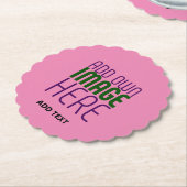 MODERNE BEWERKBARE SCHATTIGEE HOT ROZE AFBEELDING  KARTONNEN ONDERZETTERS (Gekanteld)