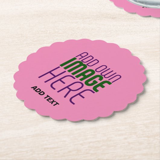 MODERNE BEWERKBARE SCHATTIGEE HOT ROZE AFBEELDING KARTONNEN ONDERZETTERS (Gekanteld)