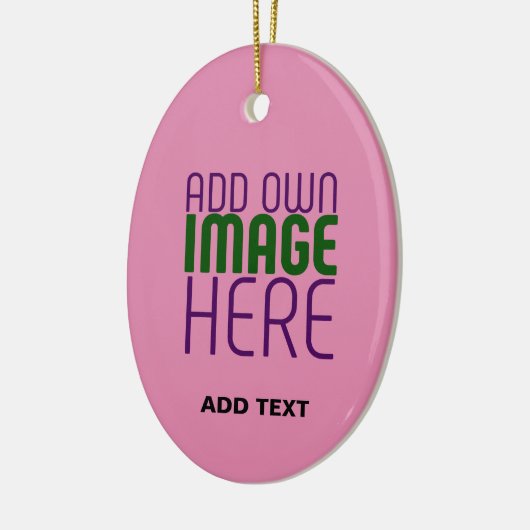 MODERNE BEWERKBARE SCHATTIGEE HOT ROZE AFBEELDING  KERAMISCH ORNAMENT (Links)