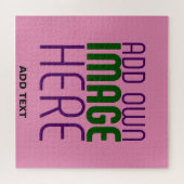 MODERNE BEWERKBARE SCHATTIGEE HOT ROZE AFBEELDING LEGPUZZEL (Horizontaal)