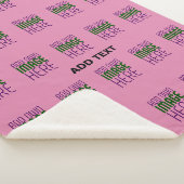 MODERNE BEWERKBARE SCHATTIGEE HOT ROZE AFBEELDING  SHERPA DEKEN (3/4)