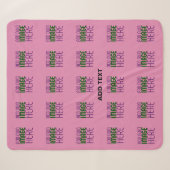 MODERNE BEWERKBARE SCHATTIGEE HOT ROZE AFBEELDING  SHERPA DEKEN (Voorkant (horizontaal))
